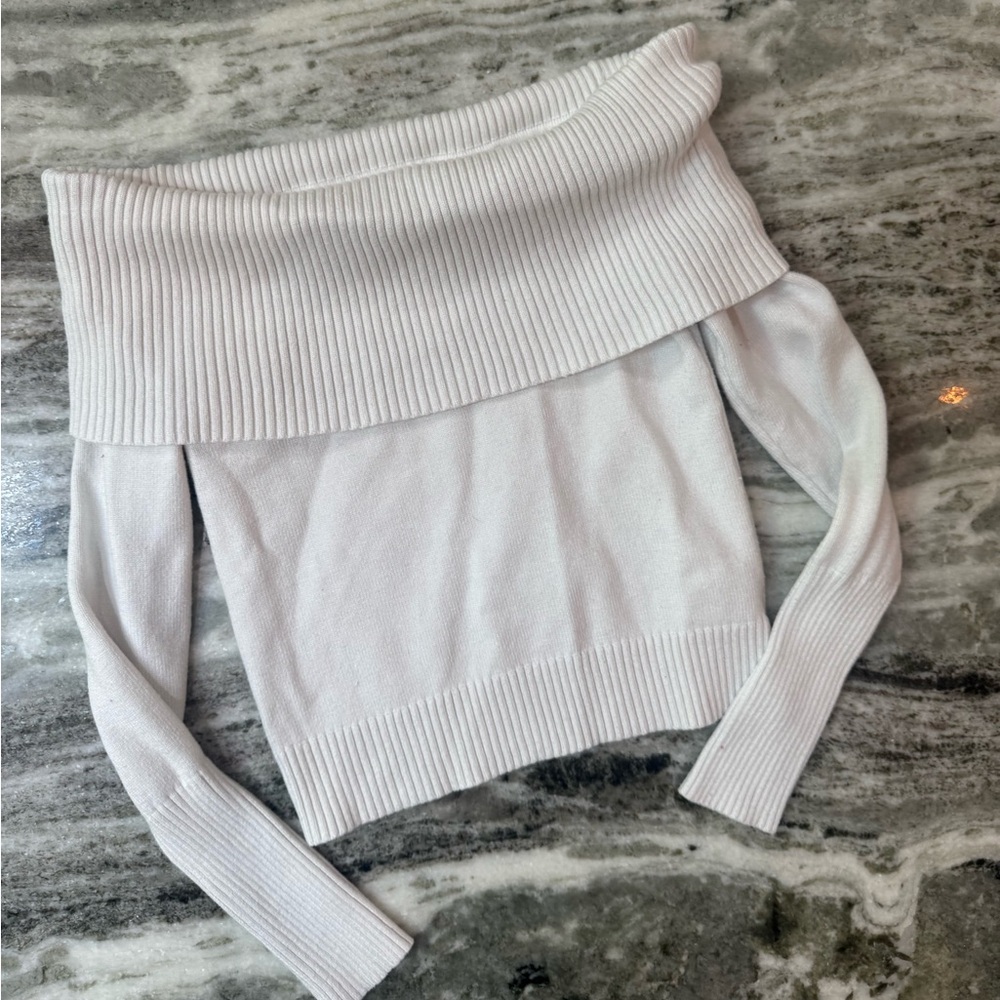 Charlotte Russe Off-Shoulder Cream Sweater